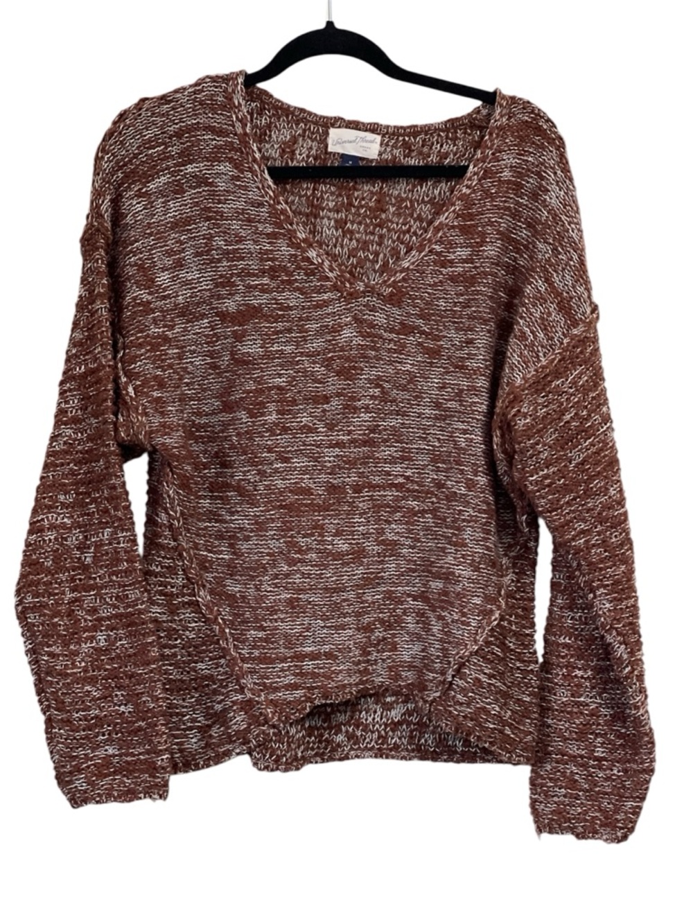 Universal thread Cozy V-Neck Marled Brown Sweater